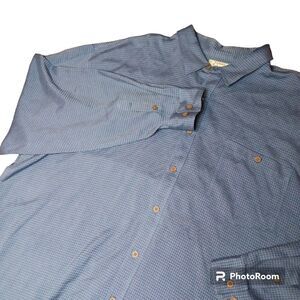 Tommy Bahama Men's 2xl Shirt Silk Cotton Button Up‎ Long Sleeves Blue Check